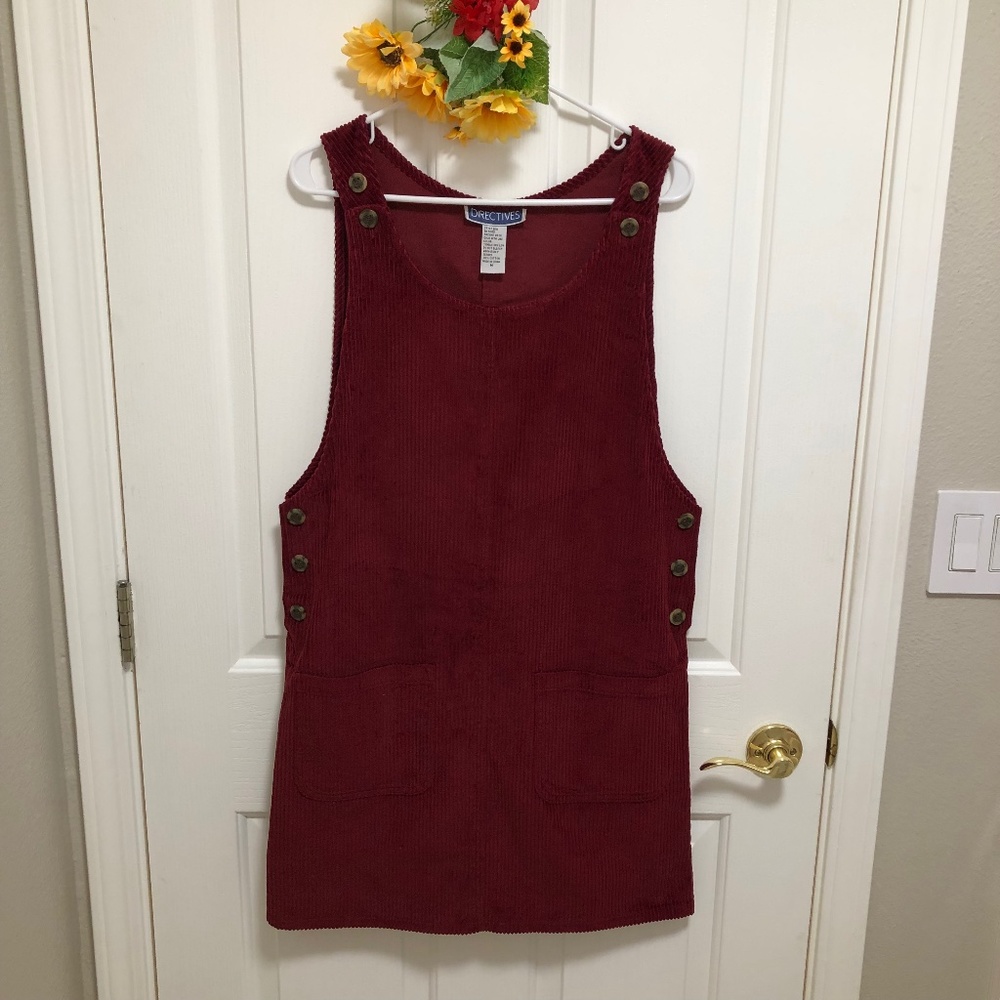 NWOT - Burgundy Corduroy Jumper with Buttons